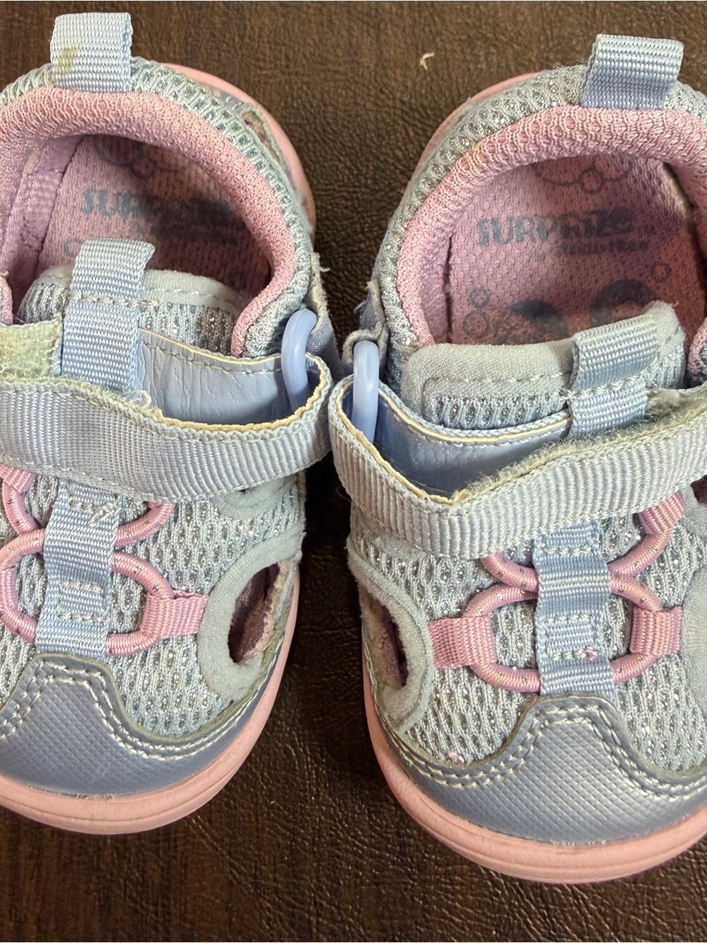 Surprize by Stride Rite Toddler Kids Blue and Pink Athletic Sandals Shoes Sz 3M